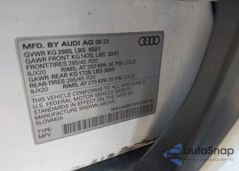 2023 Audi Q7 Premium 55 Tfsi Quattro Tiptronic from USA, damaged, VIN WA1AXBF75PD026140